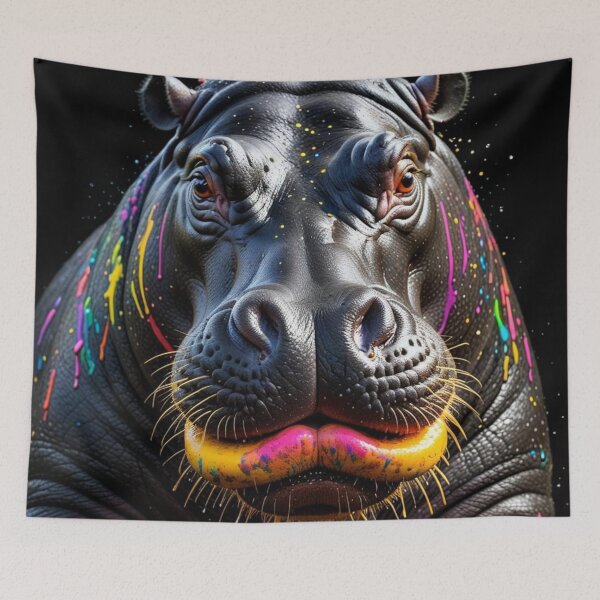 Item preview, Pop Art Hippo – Splash Style Wildlife designed and sold by TravelLensPro.