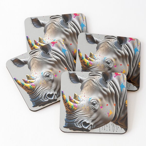 Item preview, Color Splash Rhino – Urban Wildlife Art designed and sold by TravelLensPro.