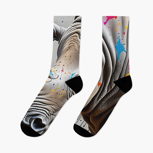Item preview, Color Splash Rhino – Urban Wildlife Art designed and sold by TravelLensPro.