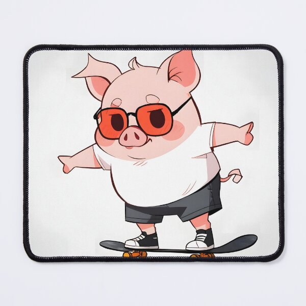 Item preview, Pig with sunglasses on a skateboard designed and sold by Ledsor.