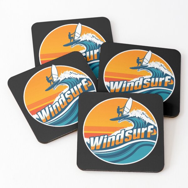 Item preview, Modern Retro Windsurfing – Windsurfing on Wave at Sunset | Vintage Surfing Logo Water Sport designed and sold by Ralek.