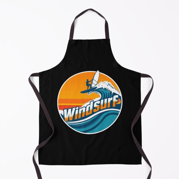 Item preview, Modern Retro Windsurfing – Windsurfing on Wave at Sunset | Vintage Surfing Logo Water Sport designed and sold by Ralek.