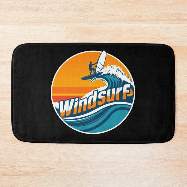 Item preview, Modern Retro Windsurfing – Windsurfing on Wave at Sunset | Vintage Surfing Logo Water Sport designed and sold by Ralek.