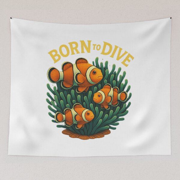 Item preview, Born to Dive – clownfish in the reef designed and sold by TravelLensPro.