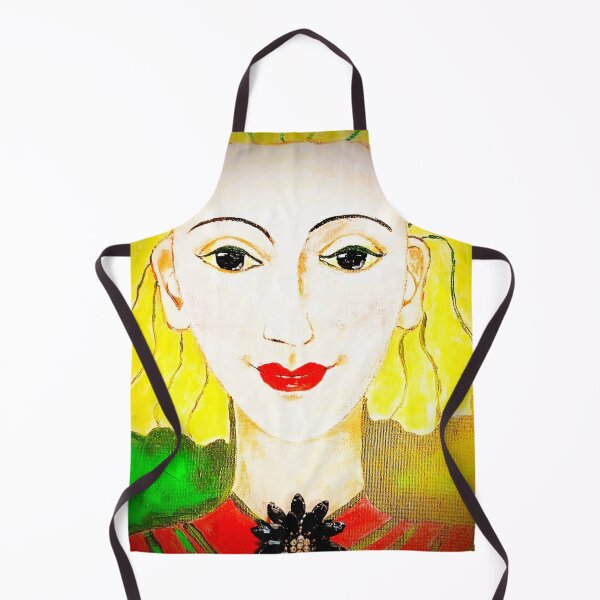 Item preview, Golden Muse , Abstract Retro Portrait with Red Lips designed and sold by MaPerle.