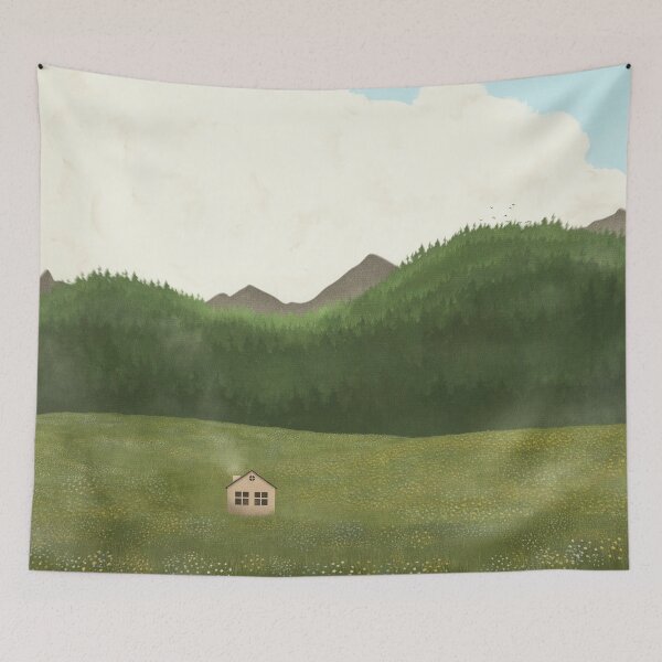 Item preview, Among the Wildflowers - Landscape Painting  designed and sold by WanderfulWonder.