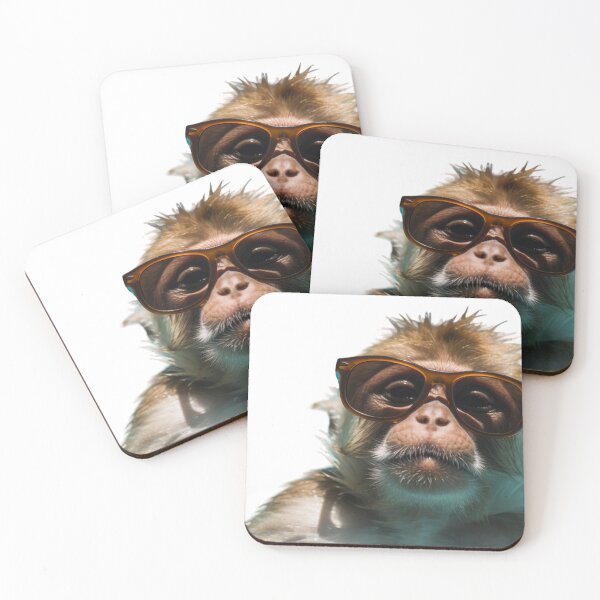 Item preview, Monkey with brown sunglasses designed and sold by Visethic.