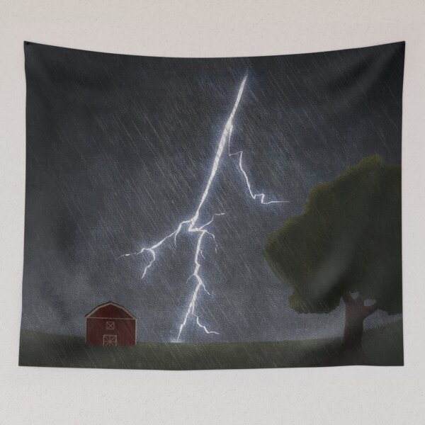 Item preview, Thunderous - Stormy Barn Painting  designed and sold by WanderfulWonder.