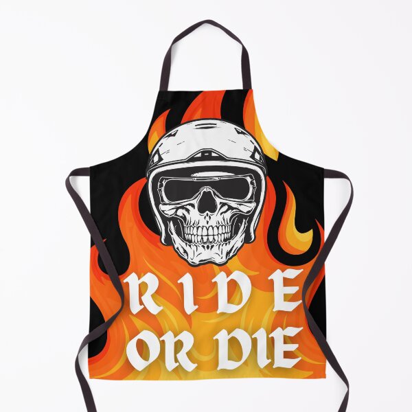 Item preview, Ride or Die – Skull Biker Helmet Fire Graphic Tee designed and sold by Wooden-rack.