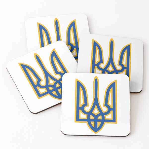 Item preview, Ukrainian Trident Tryzub | National Emblem of Ukraine in Blue and Gold designed and sold by Union & Thread.