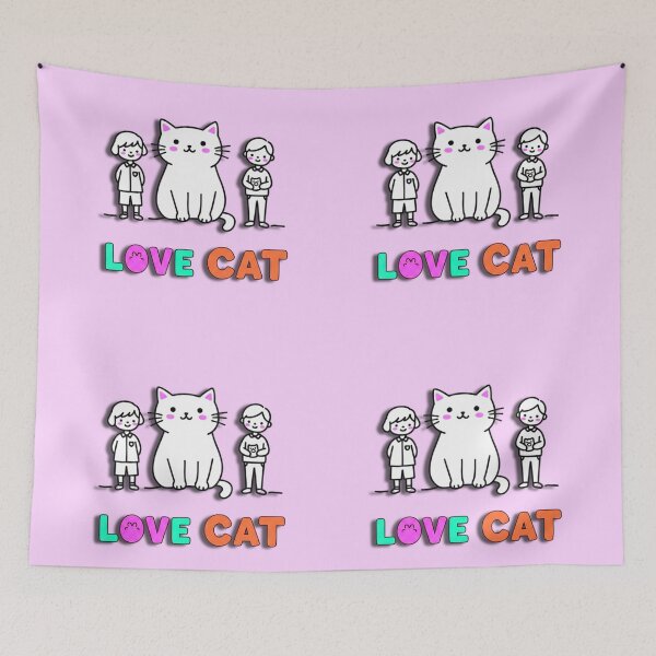 Item preview, Charming Love Cat Kids Artwork designed and sold by ExploreAura Studio.