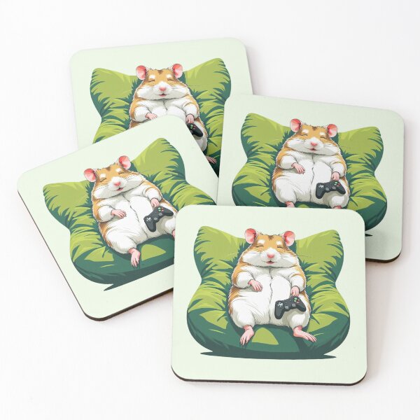 Item preview, Gamer hamster sleeping on a beanbag  designed and sold by FatBirdie.