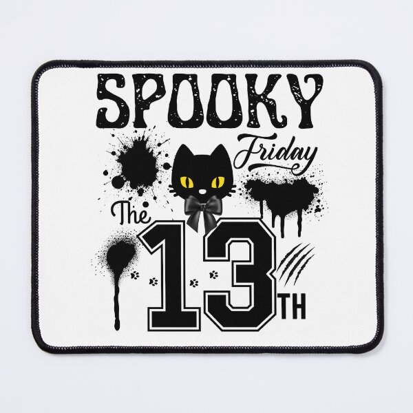Item preview, Spooky Black Cat Friday Number 13 Splatter designed and sold by JediKittenWars.