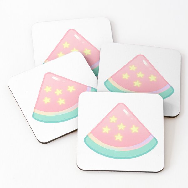 Item preview, Kawaii Watermelon Slice – Cute Pastel Fruit with Star Seeds designed and sold by PosterFuel.