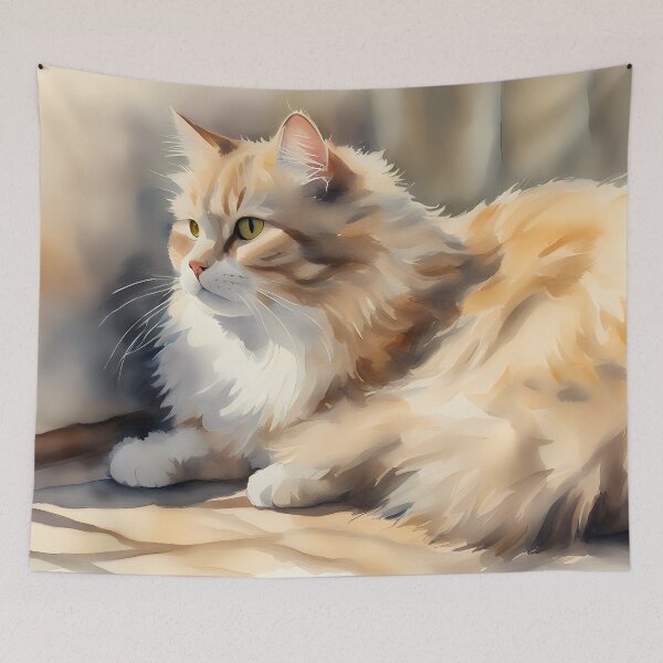Item preview, Beige Fluffy Cat designed and sold by CalmnessbyChoice.