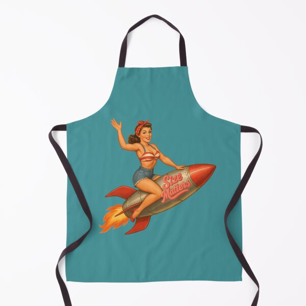 Item preview, Pin-Up Girl on Rocket – Size Matters Retro Design designed and sold by Neon Nightmare.