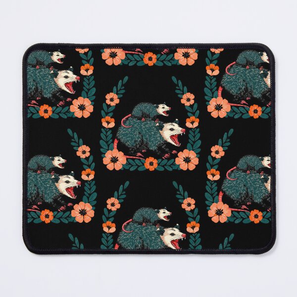 Item preview, Cute Opossums with Floral Border designed and sold by TeeARTHY.