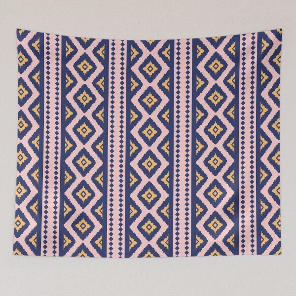 Item preview, Simply Ikat Art Pink Yellow Blue Beautiful Handcraft Motif  designed and sold by Chercheryellow.