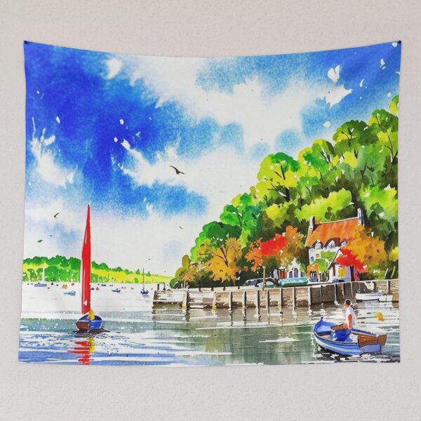 Item preview, Greenway quay（watercolour + AI） designed and sold by artsmeow.