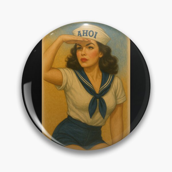 Item preview, Retro Sailor Pin-Up – Ahoy sailor designed and sold by Fies-und-Fein.