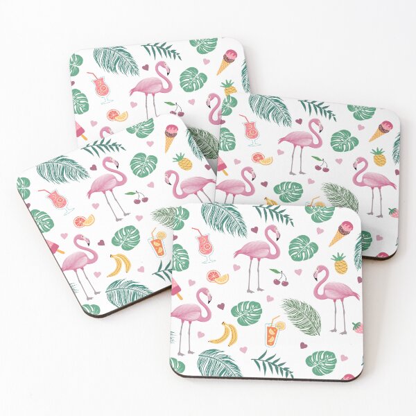 Item preview, Mingos Ices and Cocktails - Summer Fun - Flamingos Cocktails and Ice Creams, Seamless pattern, Multicoloured - Kids room, Summer Vibes designed and sold by Vision-Tees.
