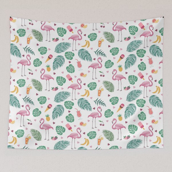 Item preview, Mingos Ices and Cocktails - Summer Fun - Flamingos Cocktails and Ice Creams, Seamless pattern, Multicoloured - Kids room, Summer Vibes designed and sold by Vision-Tees.