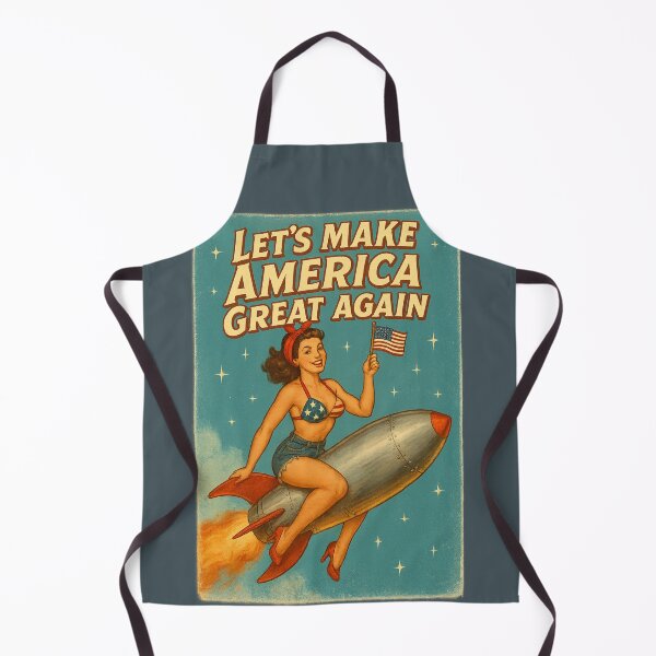 Item preview, Retro Pin-Up Rocket Girl – Vintage American Poster Art designed and sold by Neon Nightmare.