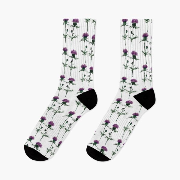 Item preview, Thistle Flowers Watercolor Botanical Art designed and sold by Monika Howarth.