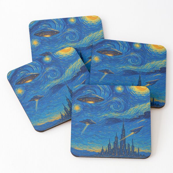 Item preview, Cosmic Starry Night with Spaceships designed and sold by Mjonkey.