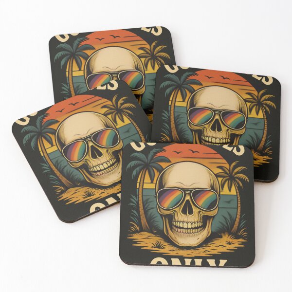 Item preview, Good Vibes Only – Retro Skull Sunset Tee designed and sold by Czerkiz.