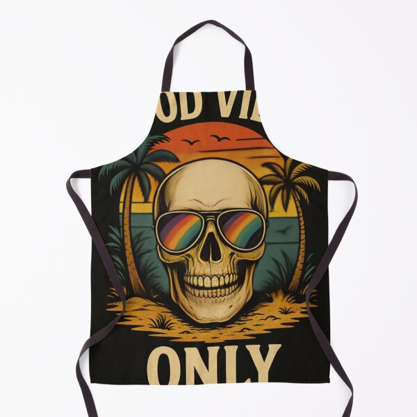 Item preview, Good Vibes Only – Retro Skull Sunset Tee designed and sold by Czerkiz.