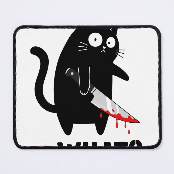 Item preview, Cat What? Funny Joke Design with Murderous Black Cat With Knife designed and sold by Blackmode.