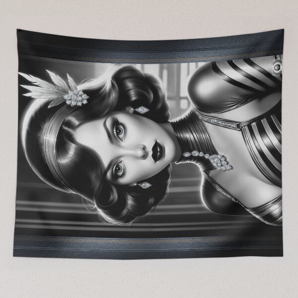 Item preview, The Sparkling Elegance Of Nymphaea, A 1920s Glamour Beauty Mesmerizing AI Concept Art by Xzendor7 designed and sold by Xzendor7 Digital Art Creations.