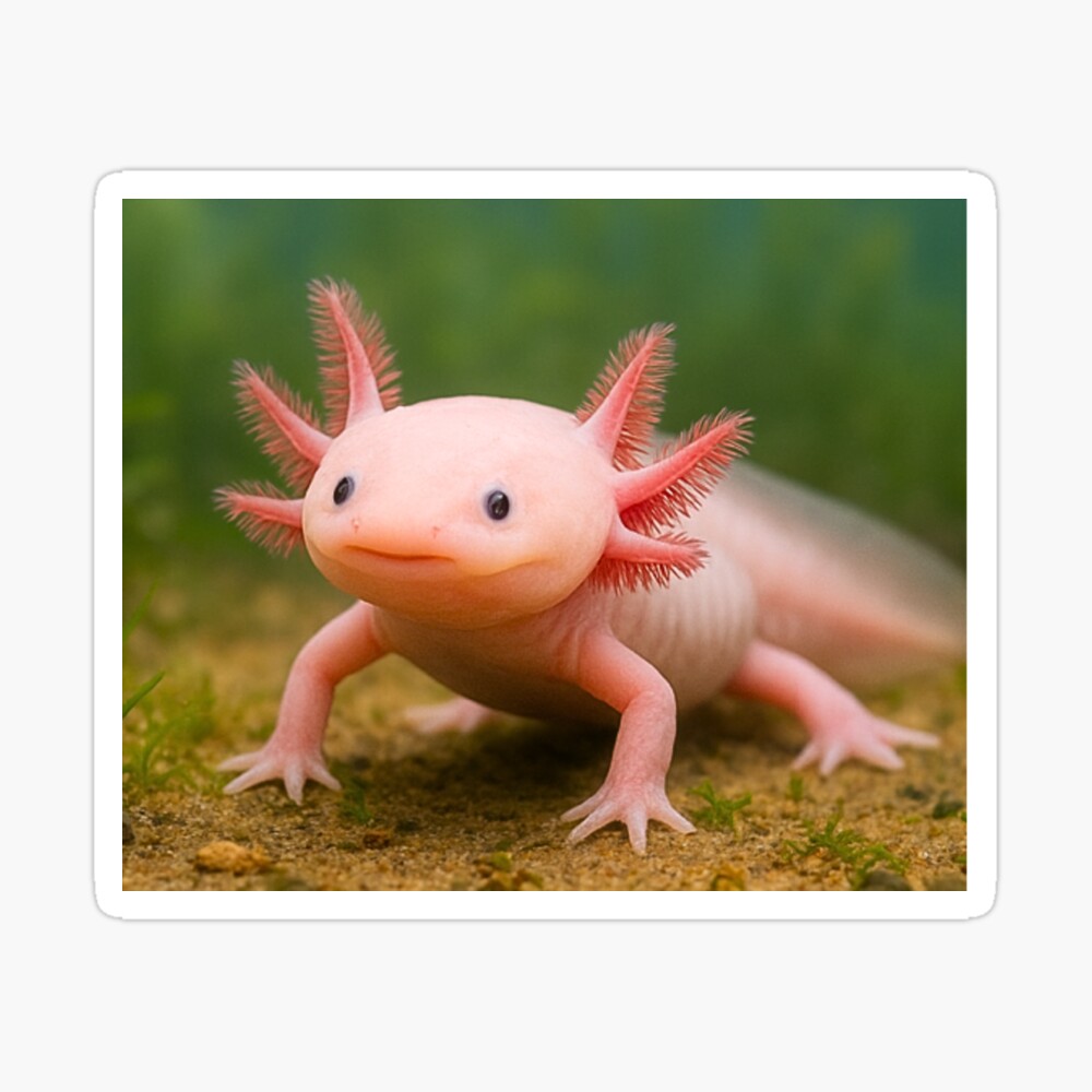 Cute Pink Axolotl Poster