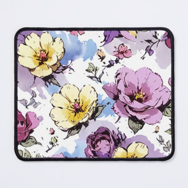 Item preview, beautiful flowers in yellow, purple and lilac designed and sold by Nice-patterns.