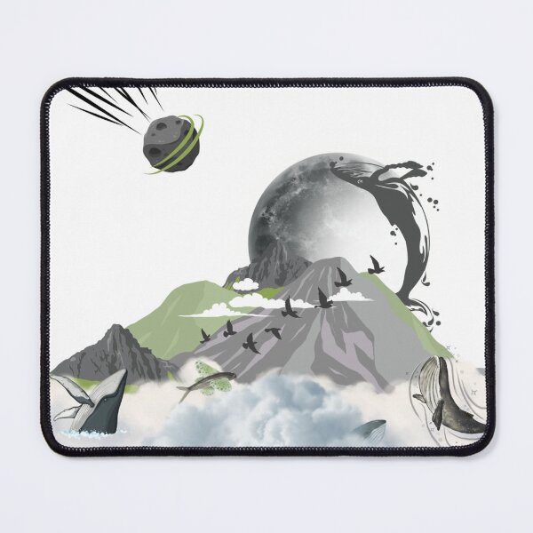 Item preview, Cosmic Ocean Dreamscape – Surreal Mountains, Whales, and Space Fantasy Art designed and sold by MELEK Ç..