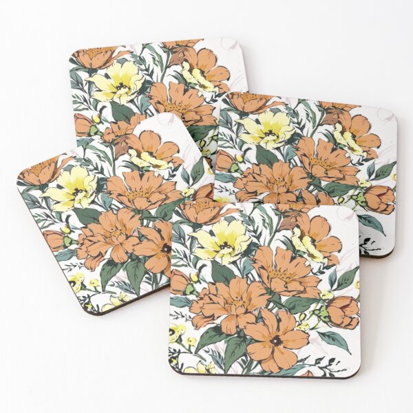 Item preview, beautiful orange flowers designed and sold by Nice-patterns.