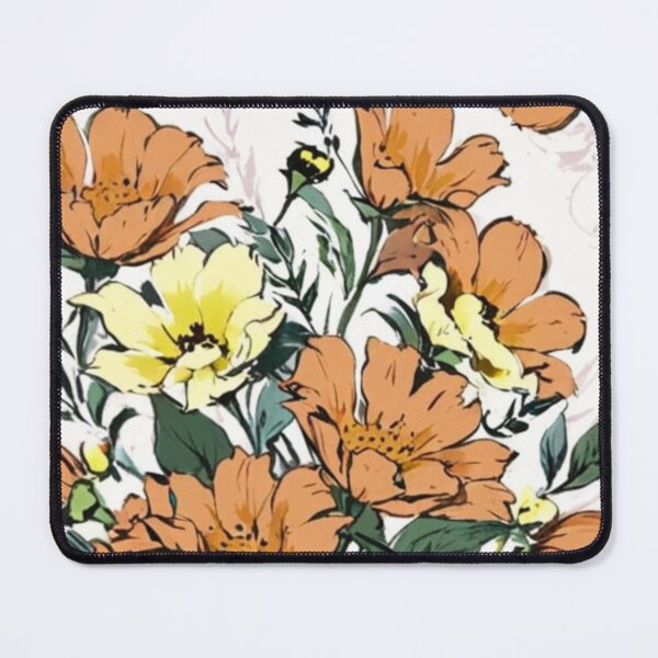Item preview, beautiful orange flowers designed and sold by Nice-patterns.