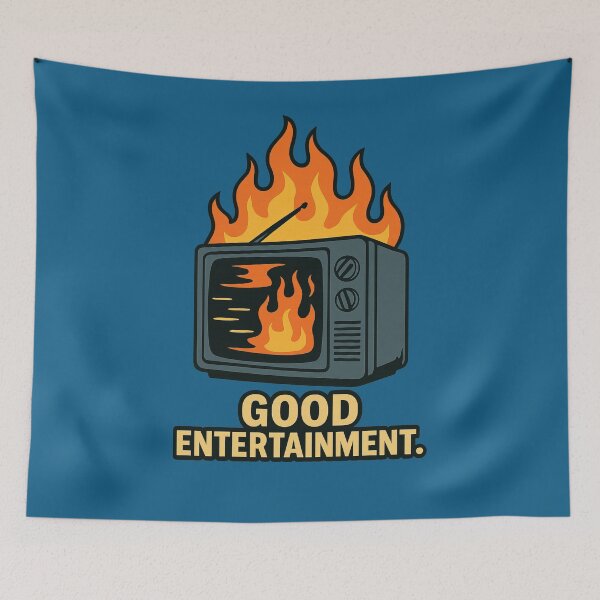 Item preview, Good Entertainment Retro TV On Fire Design designed and sold by ArtComixHaven.