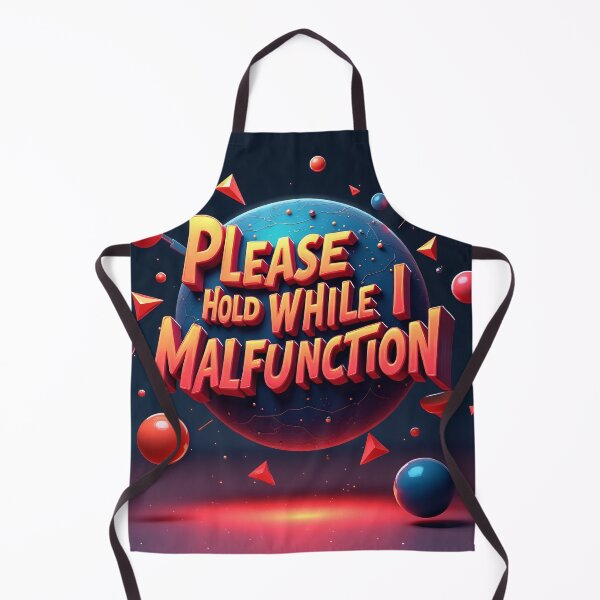 Item preview, Please Hold While I Malfunction – Surreal Anti-Design Meme – Retro 3D Typography Shirt designed and sold by Pixel  Playground.