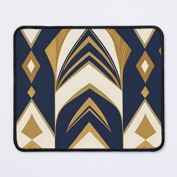 Item preview, Art Deco Mosaic Pattern – Geometric Gold, Navy & Ivory Seamless Design designed and sold by Dino-Lune.