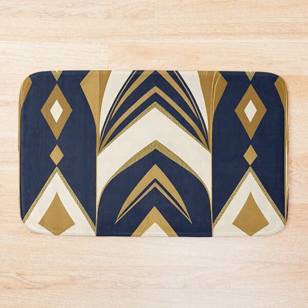 Item preview, Art Deco Mosaic Pattern – Geometric Gold, Navy & Ivory Seamless Design designed and sold by Dino-Lune.