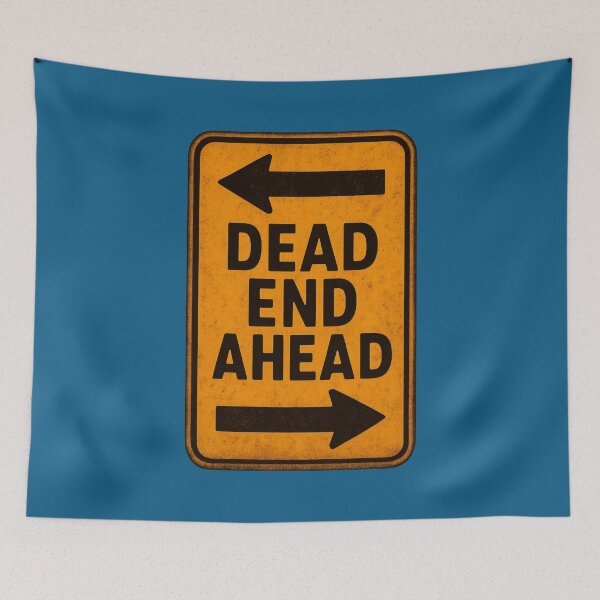Item preview, Dead End Ahead Vintage Warning Poster designed and sold by ArtComixHaven.