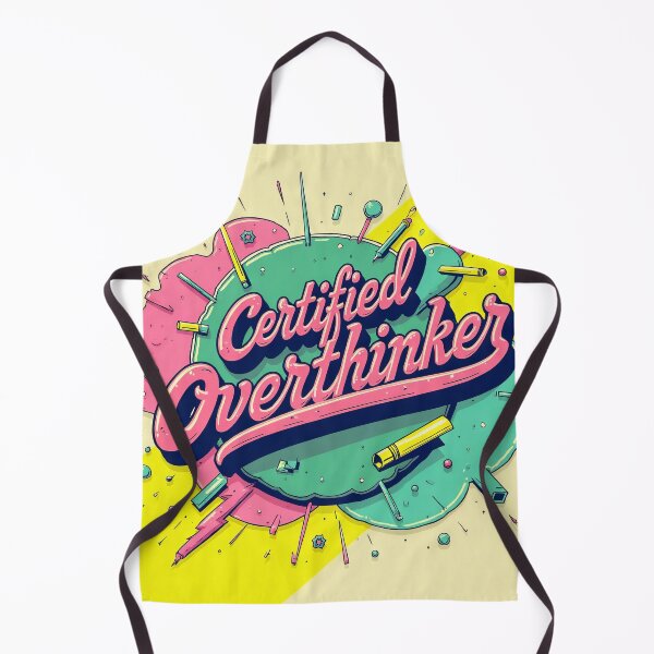 Item preview, Certified Overthinker – Colorful Anti-Design Typography – Sarcastic Meme Tee designed and sold by Pixel Playground.