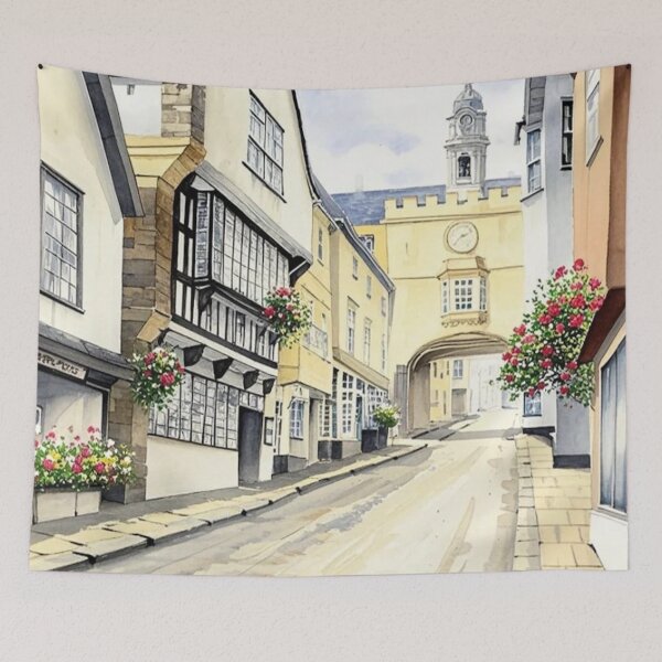 Item preview, Fore street Totnes2（watercolour + AI） designed and sold by artsmeow.