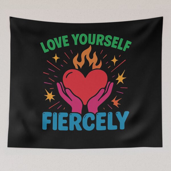 Item preview, Love Yourself Fiercely Mindfulness Affirmation designed and sold by LuminOrb.