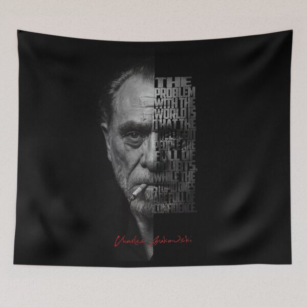 Item preview, Black and white Charles Bukowski quote poster designed and sold by Enea Kelo.