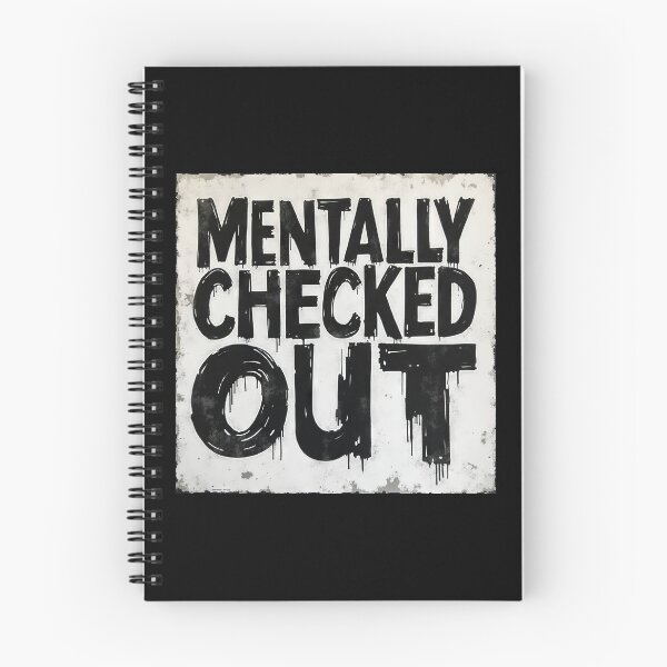 Item preview, Mentally Checked Out – Black & White Brutalist Typography – Anti-Design Meme Shirt designed and sold by Pixel Playground.