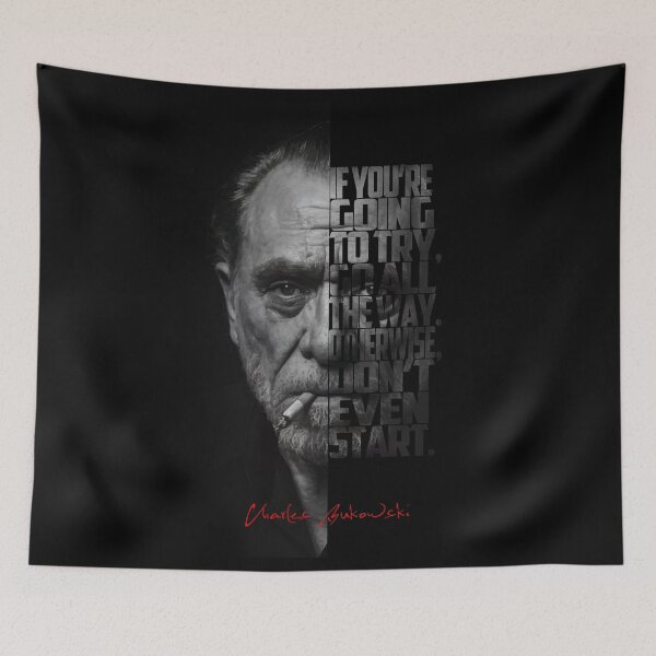 Item preview, Black and white Charles Bukowski quote poster designed and sold by Enea Kelo.