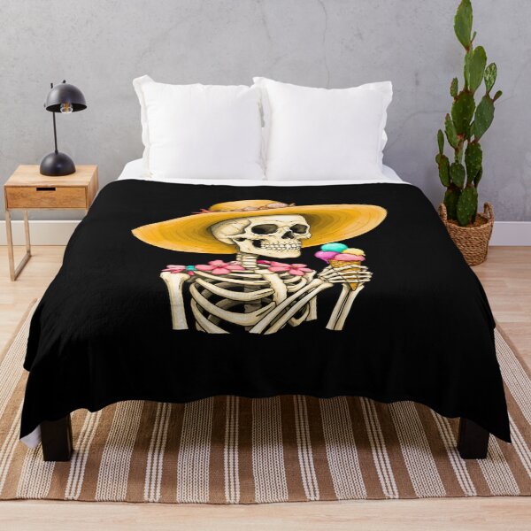 Item preview, Skull with ice cream on the beach designed and sold by TheSkullRoom.